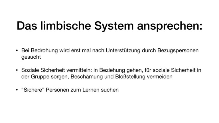 Das limbische System ansprechen